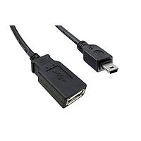 Qualtek Electronics 3021064-005M USB 2.0 USB 2.0 F ເປັນ M ສາຍ STRAT 0.5M ສີດຳ