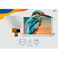 Riverdi SM-RVT50HQLFWN00 ຈໍ TFT LCD 5.0", LVDS, ເຟຣມ, ບໍ່ມີການສະຕິດສອດ