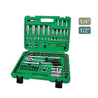 TOPTUL GCAI094R 1/4"&amp;1/2" ດຣ. Flank Socket Set (94 pcs; 6PT)