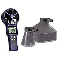 Wöhler A 410 - SET ພັດລົມ Anemometer ຕັ້ງກັບ Funnel (0,5~30 m/s; 0~99.999 m³/h; -20~60 °C)