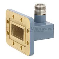 Fairview  FMWCA1017 WR-137 to N Female Waveguide to Coax Adapter CPR-137G Grooved Flange With 5.85 GHz to 8.2 GHz Frequency Range For C Band