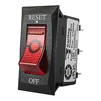 Carling Technologies C1005B-3B101BR3 ຕັ້ງຄ່າວິດຕິດຕໍ່ວິດຕິດອຸ່ນ 1-ຂາ, Rocker, 125-250 VAC/ 32 VDC 10 amp circuit breaker, 1000 amp interrupting capacity 0.250 Tab (Q.C.) terminals Black Bezel with white RESET OFF legend, Front Panel Snap-In UL 1077 Recognized cUL  UL 1363