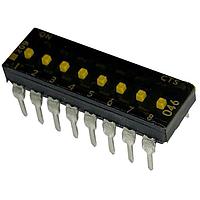 CTS Electronic Components 209-8MSTF ສະຫນັບ DIP ຜ່ານຮູ, DIP SWITCH ທອງ, 8-ຂາ, ຕົວກະທົບລະດັບກາງ, ການປິດທ້າຍ, ການປິດດ້ວຍເຊື້ອກັນ, ປິດ OFF, ບ່ອງບັນຈຸ TUBE