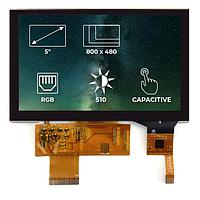 Riverdi SM-RVT50AQTNWC00 ຈໍ TFT LCD 5.0", RGB, ບໍ່ມີເຟຣມ, CTP, ການຕິດຕໍ່ອາກາດ