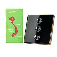 HUNONIC HNPRE03VD BLE Premium Touch Switch ປຸ່ມ 3 ຮຽບຮ້ອຍ (Black)