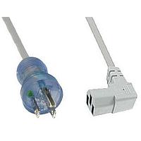 Qualtek Electronics 240008-06 ສາຍພະລັງງານ AC ລະດັບໂຮງໝໍ 8' ສີເທົາ R/A CONN.