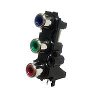 Kobiconn 156-4320-E ຕົວເຊື່ອມ RCA Phono ປຸ່ມຕົວເຊື່ອມ RCA Phono ສີຟ້າ, ສີຂຽວ, ສີແດງ