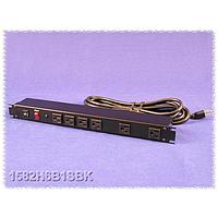 Hammond Manufacturing 1582H8A1SBK ອຸປະກອນປ້ອງກັນແຮງກະທົບ 19" RM SURGE, 8 RECEP FRONT BK