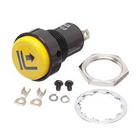 OTTO P3-90301-1 ສັນຍາລັກປຸ່ມກົດຂຶ້ນທີ່ມີການກະທຳຊົ່ວຄາວ ສີດຳມີປຸ່ມສີເຫຼືອງ