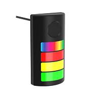 Banner Engineering TLF100P4AQP Multicolor RGB Flush Mount Tower Light TLF100 Pro with Pro Editor; 4 Lighted Segments with Audible; Black Housing; 12-30 V dc; Environ. Rating: IP65; IP69K;Colors: Multicolor; 150 mm (6 in) 8-pin M12 PVC Pigtail QD