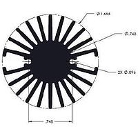 Wakefield Thermal 19756-XL-AB W/O ANO ຮີດຊິນການລະດູຮ້ອນຮູບພັນສົດສໍາລັບ LED, ຮີດຊິນຂະໜາດ 3.25 ນິ້ວ ບໍ່ມີການອະນອດສີດ້ຳ