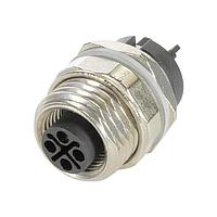 HARTING 21033092430 ຕົວເຊື່ອມ M12 S-code 3+PE ຂາຍຜູ້ຍິງປົກກະຕິປະຕິບັດ pcb ຕິດຕັ້ງ THR ຕິດຕັ້ງດ້ານຫຼັງ