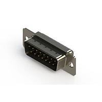 EDAC 627-015-622-541 Standard Card Edge Connectors 627 Series vertical D-Sub plug connector with 15 pin type contacts that have 30 " gold plating. The contacts have solder cup tails and the insulator is high temp' rated.The body is low profile metal and the flange is mounted with .120" ( 3.05mm) thro
