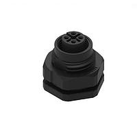 Wurth Elektronik 643120100404 Receptacles WRCIRC M12 Screw Coding A Panel Solder Bucket Plastic with Front Panel Nut M16 Female connector, polarity 4
