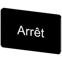 SIEMENS 3SU19000AD160GB0 ປ້າຍປະກັດ, Arret INSCR. LABEL, ສີດຳ 17.5 X 27MM, ARRET