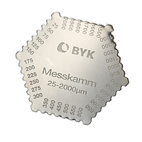 BYK Comb Gage 25-2000 µm, stainless steel ເຄື່ອງວັດແທກຄວາມໜາຂອງຟິມປຽກທີ່ມີຮອຍຂີດຂ່ວນ