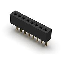 GCT (Global Connector Technology) BC065-04-A-L-D ປຸ່ມຊ່ອງ 4w, 1.0mm Pitch Socket, SIL, TH, Vert, GF, Tube