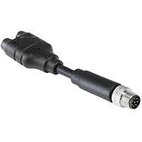 Bulgin PXPPVC08FIM08AYT010PVC Sensor Cables / Actuator Cables M8 A coding 8pins male molding cabl