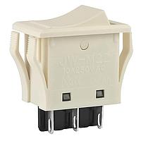 NKK Switches JWM22RBB/UCV ສະຫນັບສະຫນູນ Rocker DPDT TV5 ປະເພດ IVORY CAP & BODY