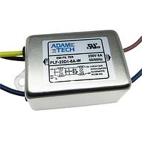 Adam Tech PLF-22D1-6A-W ຕັ້ງຕົວກັບສາຍພະລັງງານ EMI/RF, 115/250VAC 6A, ສາຍສົນຕໍ່ກັບການຕິດຕັ້ງເຄື່ອງ