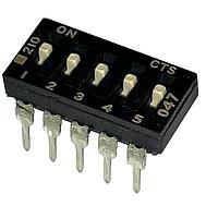 CTS Electronic Components 210-5MS ສະຫນາມສະລັບ DIP 5 ສ່ວນສະລັບ SPST