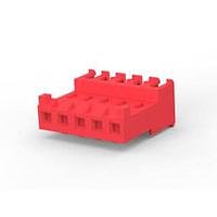 AMP Connectors - TE Connectivity 3-644467-5 ການປະກອບ Receptacle FEED THRU ມີ TAB 5P L.R. ແດງ 22 AWG