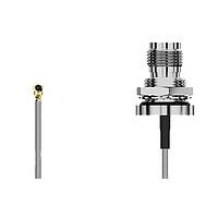 GCT (Global Connector Technology) CAB444RF-0200-A-1 ການປະກອບສາຍ RF I-Pex MHF2Isolated TNC BH R Mt wO-ring IP67 L=200mm Washer & nut RG178 Brwn