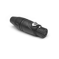 Amphenol Audio AX4FB ຕົວເຊື່ອມສາຍສະເພາະ 4 ໂພນ XLR ຕົວເຊື່ອມສາຍຍິງ ສີດຳ