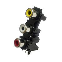 Kobiconn 156-4319-E ຕົວເຊື່ອມ RCA Phono ປຸ່ມຕົວເຊື່ອມ RCA Phono ສີເຫຼືອງ, ສີຂາວ, ສີແດງ