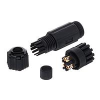 Amphenol LTW 8P-03BFFB-SL7001 ຕົວເຊື່ອມຕໍ່ມິດຕຣິກຮູບວົງ M8 Circular Metric Connector, A Code, Plastic, 3A, 03 pins, Female Connector, Female Contact, Straight, Screw Thread, Screw-in, Field Installable, F4.5 - F6.5mm, IP67 Mated