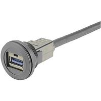 HARTING 09454521972 ສາຍ USB / ສາຍ IEEE 1394 har-port USB 3.0 A-A coupler ພ້ອມສາຍ, 1.5m - ຮຸ່ນສີດໍາ