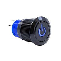 E-Switch ULV4F2B11544 ຕ້ານການທຳລາຍ Anti-vandal, SPDT, On-(On), ຕິດຕູ້, ດ້ານໜ້າ, ສີດໍາ, LED, ສີຟ້າ, IP67