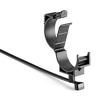 HellermannTyton 156-01714 ສາຍຜັດມາດຕະຖານ LOC Locking Clamp, 20 25 mm, ມີ T50SMVC Swivel Tie, PA66HIRHSUV, ສີດຳ