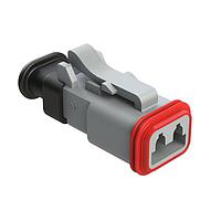 Amphenol SINE Systems AT06-2S-SR02GRY ປລັກຕູ້ສອງທາງ ປລັກຕູ້ຍິງມີຕູ້ປ້ອງກັນການດຶງທາງສິ້ນ, ແລະມີການປິດຢ່າງຫຼຸດລົງ, ສີເທາ