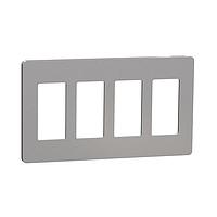 Square D SQWP141004GY ກະແຈປົກຄຸມ 4 GANG SCREWLESS MATTE WALL PLATE GY