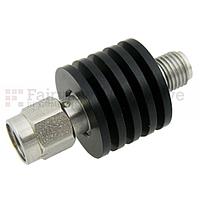 Fairview SA18S5W-30 30 dB Fixed Attenuator SMA Male To SMA Female Up To 18 GHz Rated To 5 Watts With Black Aluminum Heatsink Body