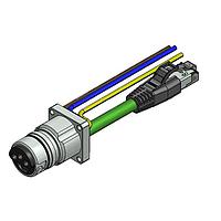 Amphenol CONEC 57-03010 ເຄື່ອງສາຍ Ethernet / ເຄື່ອງສາຍເຄືອກຂ່າຍ ENP-17-1-FSPST2PEDBU4-V5-45S-RS8.33-2/2/G6/150/034