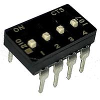 CTS Electronic Components 210-4MSFD ສະຫນັບ DIP ຜ່ານຮູ, DIP SWITCH ກະທົບທາງທາງທາງ, 4-ຂາ, ຕົວກະທົບລະດັບກາງ, ການປິດທ້າຍ, ຮູບແບບຂາຍຕົວຕົວ, ບ່ອນຫຼັງ