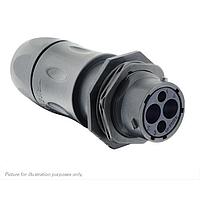 Eaton Souriau-Sunbank UTSX7JC102W2S ຮອບຮວມ Jam nut receptacle, ມີກະແຈບສາຍສົ່ງສະບັບຫຼັງ, ສໍາລັບ 4 ຕຳແໜ່ງຜູ້ຍິງ, IP68/69K