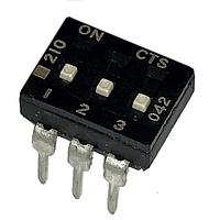 CTS Electronic Components 210-3LPSF DIP Switches THROUGH HOLE, GOLD FLASH DIP SWITCH, 3-POLE, LOW PROFILE ACTUATOR, BOTTOM SEAL, OFF, TUBE PACK