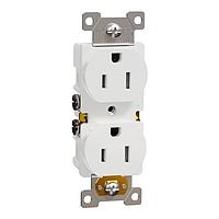 Square D SQR42103WH ປຸ່ມສອງທາງອອກ TR 15A DUPLEX OUTLET RESI WH 30 PK