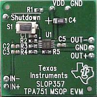 Texas Instruments TPA751EVM ເຄື່ອງເພີ່ມສຽງ Audio Amplifier TPA751 Eval Mod