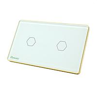 HUNONIC HN02SCT WiFi Touch Switch 2 ປຸ່ມສີ່ຫລ່ຽມ (White)