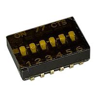 CTS Electronic Components 218-6LPSTJR ສະວິດ DIP ຕິດຢູ່ພື້ນຜິວ, ທອງ, DIP SWITCH ຄວາມຫຼາຍຄວາມຫຼາຍກາງ, 6-ຂາ, ຕົວກະທົບຮູບແບບຕ່ຳ, ການປິດການຢູ່ລຸ່ມ, ການປິດການຢູ່ດ້ວຍເຊື້ອກັນ, J-BEND, ມືດ