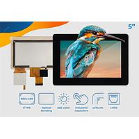 Riverdi SM-RVT50HQLNWC00-B ຈໍ TFT LCD 5.0", LVDS, ບໍ່ມີເຟຣມ, CTP, ການຕິດຕໍ່ແບບແອດອບຕິກ