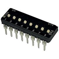 CTS Electronic Components 209-8MSF ສະຫນັບ DIP ຜ່ານຮູ, ສະຫນັບ DIP ທອງ, 8-ຂາ, ຕົວກະທົບລະດັບກາງ, ການປິດທ້າຍ, ບ່ອນຫຸ້ມ, ຖົງບັນຈຸ