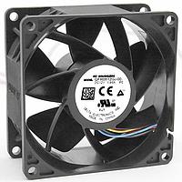 Delta Electronics, Inc. QFR0824HHP0 ພັນດັບ DC Axial, 80x80x25mm, 24VDC, 39.6CFM, 2.4W, 36.4dBA, 3300RPM, Tach/PWM