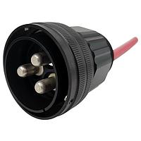 Amphenol Industrial GTCE06R36-4P(025) Plugs GTC-E, straight plug, bayonet, shell size 36, 3 sz 1/0 pin silver plated, crimp, rear adapter accessory, black zinc cobalt plating, ROHS