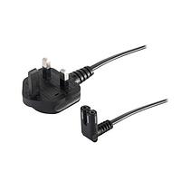 Same Sky (formerly CUI Devices) AC-2-C7-FR-S-W UK ສາຍສະໄຟ AC AC Cord UK, C7 ສໍາລັບປ່ອງ C8 ແບບລົງມຸມ Flat RA, HO3VVH2-F 0.75MM/2, 1M, ສີຂາວ