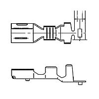 Yazaki 7116414102 ຂໍ້ຕໍ່ TERM YESC FEM 6.3MM SLD